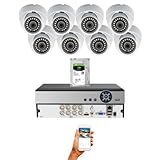 Evertech 8 Channel High Definition Surveillance System with 8 Indoor Outdoor Dome Security Cameras 2TB Hard Drive