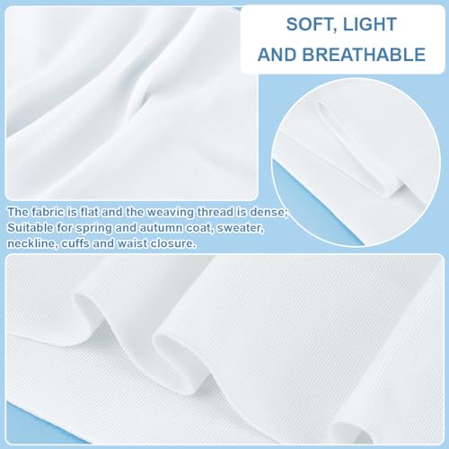 BENECREAT White Ribbing Knit Fabric - Image 4