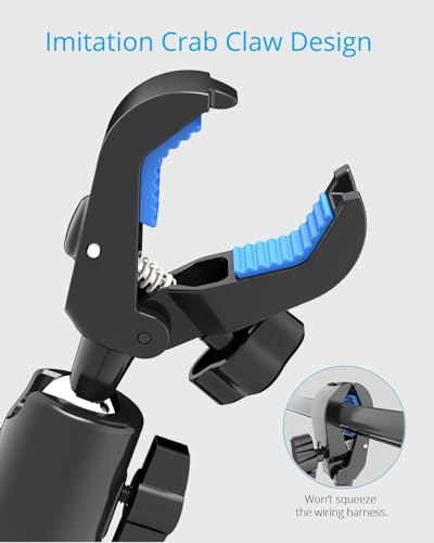 Image of Quyee Phone Holder Car, Rear View Mirror Phone Holder - Aluminum Alloy Mount Multi-Angle Adjustment Rotatable and Retractable Compatible with All 4-7 Inch iPhone and Android Cell Phones (XL Black)