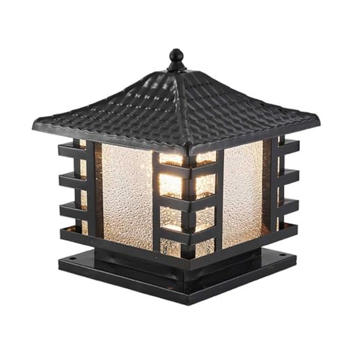 Poste de Vidrio de 4 x 4 Pulgadas, Simple, para iluminación Exterior, paisajismo, farola Solar Impermeable para Cerca, terraza, jardín, Patio, Porche, decoración Exterior, Camino, Pilar, luminari