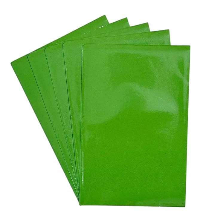 SEJASCOLLECTIONS | Pack of 20 | Laminated Light Green Notebook/Book Cover for A4 Size, Waterproof & Durable Ready-to-Use Notebook Covers, Long Register, Size 35cm x 48cm Pack of 20 with Free Name Slip