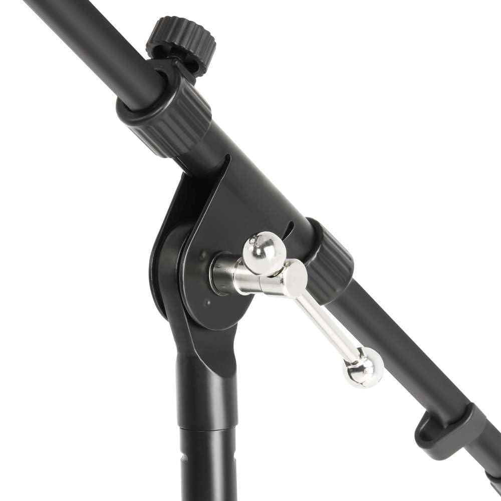 2 x ADAM HALL Profi Mikrofonständer Mikrofonstativ S5B mit Galgen/Schwenkarm, Höhe 94-160 cm, Mikrofonklammer/Mikrofonklemme schwarz + 1 x Tragetasche für 2 Stative