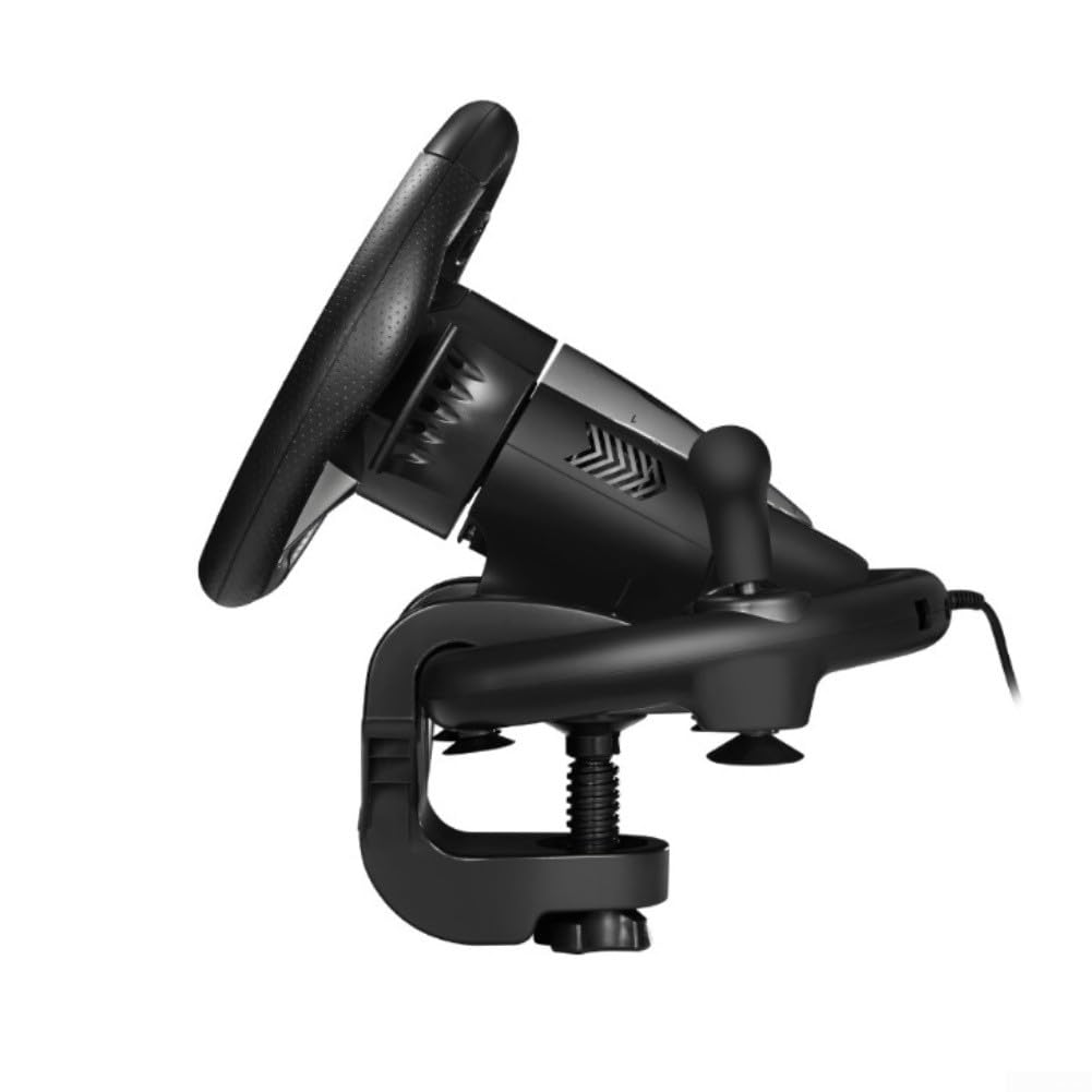 Volante da corsa per PC per PS4 per Nintendo Switch per Xbox One, controller di gioco ABS con pedale, compatto, 30 cm, nero e arancione, design per giochi di corse sim (nero)