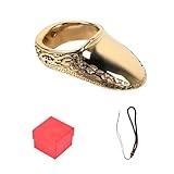 SPG Archery Thumb Ring - Thumb Draw Ring Brass Thumb Ring for Archery Bow Finger Guard with Anti-Loss Lanyard Left & Right Hand for Recurve Traditional Bow Shooting (22#)