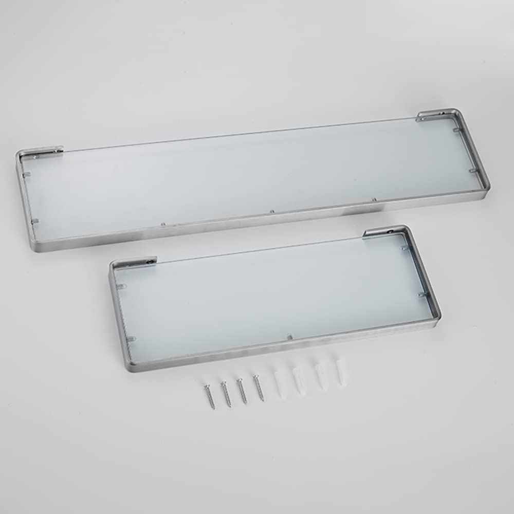 Wielofunkcyjny szklany organizer prysznicowy i stojak na kosmetyki – pływające półki kuchenne przyprawy czarny(Brushed,55Cm)