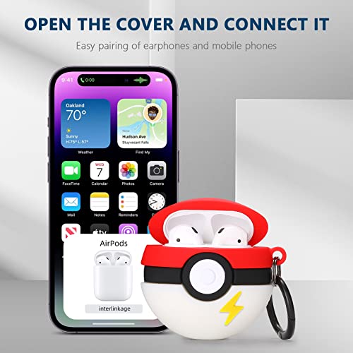 Ejmm For Airpods 2Nd Generation Case, Cute Cartoon Character Airpod Case Cover For Airpods 1St And 2Nd Generation, Unique Design Funny Fun Kawaii 3D Case For Women Men,Red White Elves #TOP4