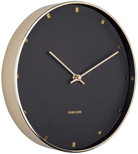 Preisvergleich Produktbild Karlsson - Wanduhr, Uhr - Petite - Schwarz-Gold - Metall - (DxH) 27 x 4 cm
