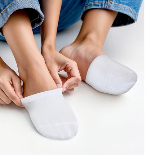 Image of 3 Pairs Toe Topper Socks Women, Lightweight Breathable Half Socks for Women Mules (Black, White, and Pink)