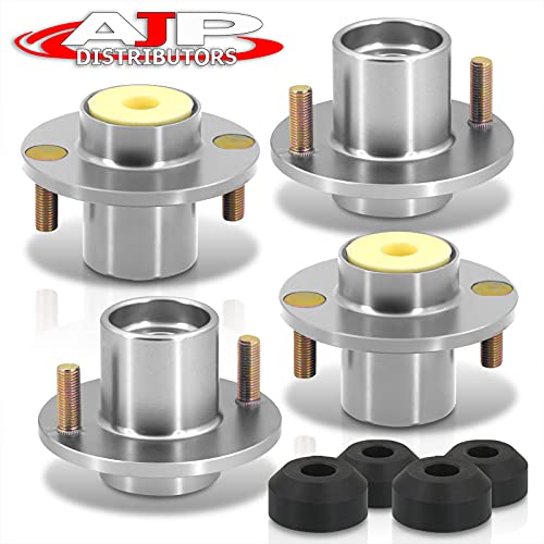 AJP Distributors Suspension Coilover Shocks 4PCS T-6061 Billet Aluminum Strut Tower Extended Top Hats Mount Bushings Bump Stop Set Kit Silver Compatible Replacement For Honda Civic CRX Del Sol Integra