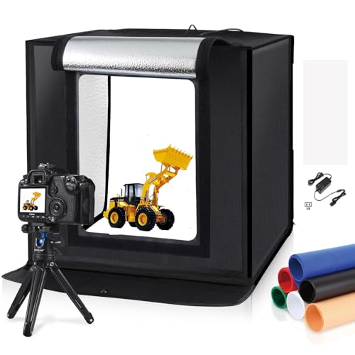 PULUZ【40cm 】撮影ボックス 、アダプター付き、36w LED、折りたたみフォトボックス、物撮りボックス、模型撮影ブース、ソフトライトとバック12色、バックパネル付き撮影台(ボール紙3枚+クロス3枚)ですの商品画像（Amazon）