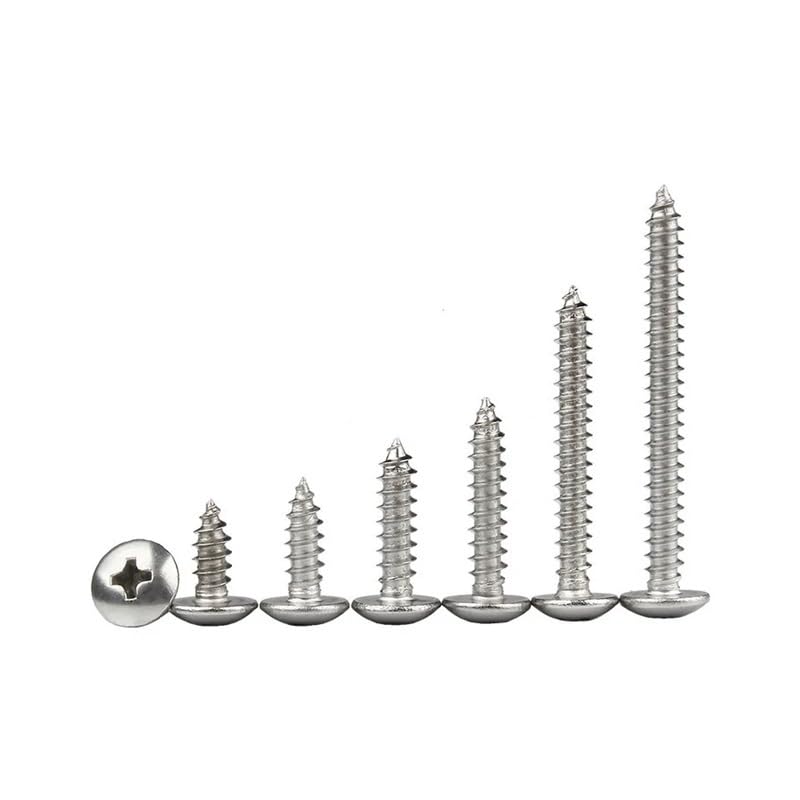10-50 viti autofilettanti a croce M3 M4 M5 M6 in acciaio inox 304 Phillips a testa di ombrello a fungo per legno (45 mm, M6 x 10 pezzi)