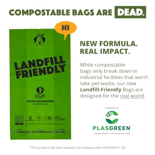 Doggy Do Good - Dog Poop Bags, Unscented, Leak-Proof Standard Size, 180-Pcs | Heavy-duty, Easy-open Dog Bags - 50% Recycled Plastic & 15% Biobased Materials - Trash-bin Ready & Land-fill Friendly