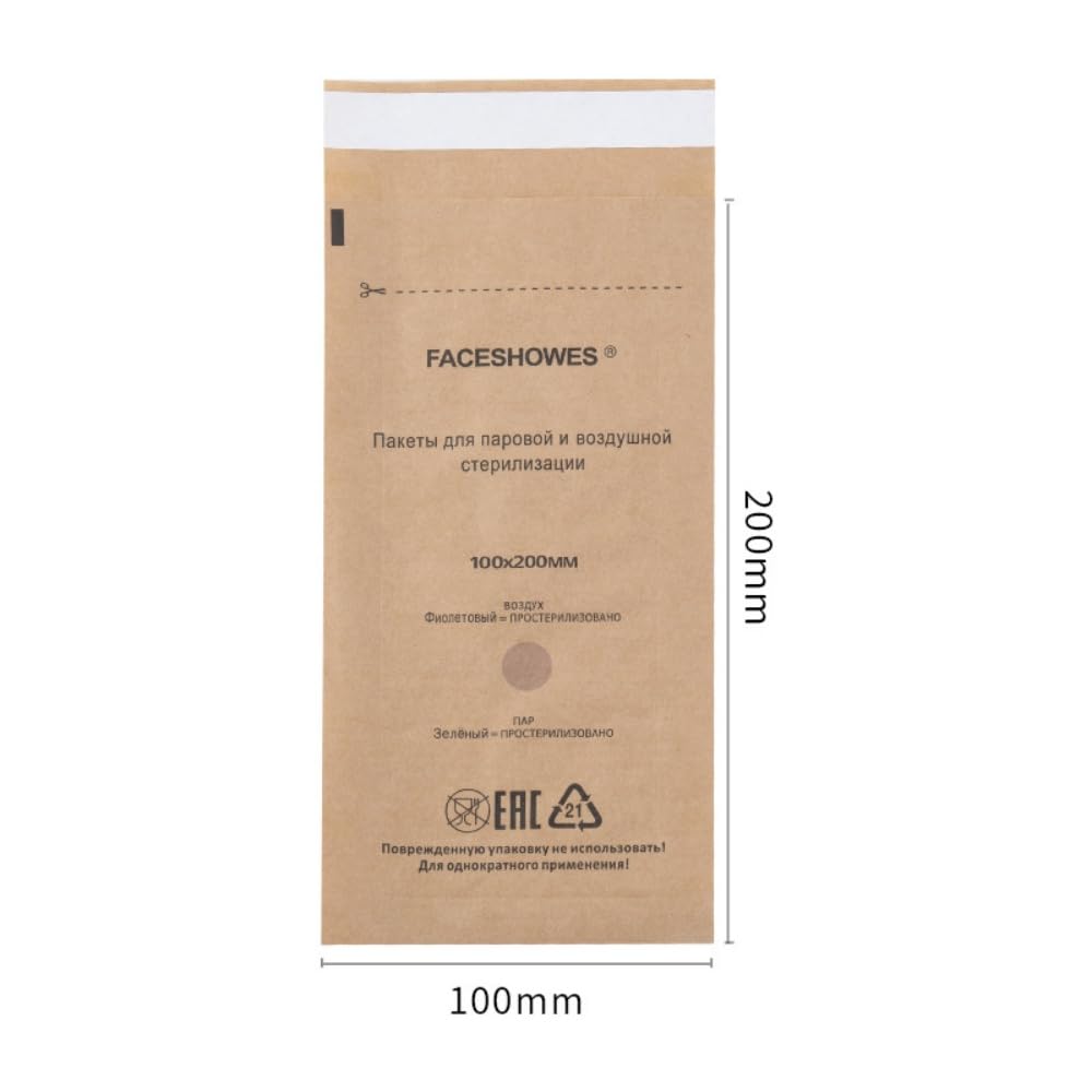 50PCS Sacchetti per La Sterilizzazione, Dentale Sacchetto Autosigillante, Borsa di Sterilizzazione Monouso, 100 X 200MM