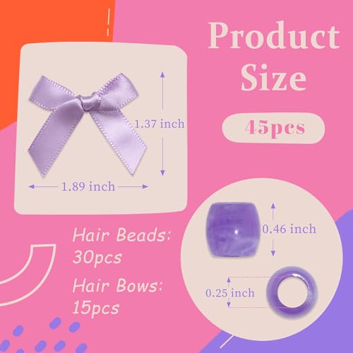 Pinzas para cabello moradas acrílicas para niñas miniatura 4