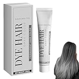 Graue Haarfarbe Creme,Sofortige Haarfarbe,Silver Gray Natural Hair Dye Cream,Grauhaarfärbemittel,Conditioner für Graues Haar,100ml