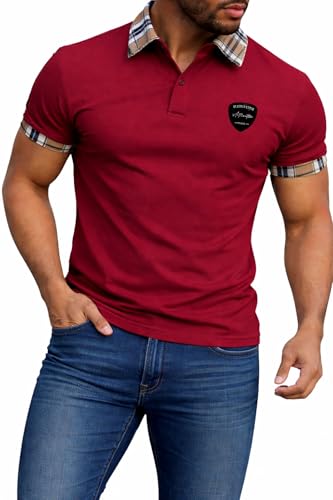 Image of Premium Cotton Polo T-Shirt for Men, Slim Fit, Half Sleeve, Check Collar Design, Casual Stylish