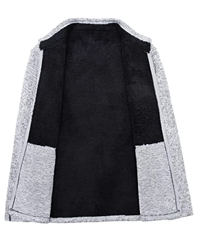 Image of Lisskolo Men's Full Zip Sweater Fleece Jacket Long Sleeve Warm Fleece Lined Performance Fleece Jacket with Pockets