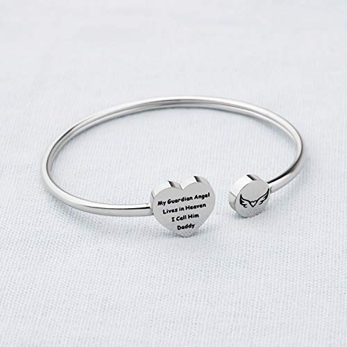 LQRI Loss of Parents Sympathy Gift My My Guardian Angel Lives in Heaven I Call Her/Him Mommy/Daddy Bracelet In Memory of Mother Father3
