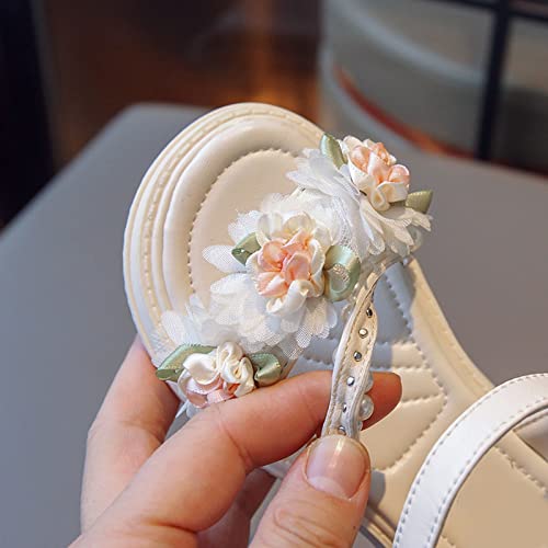 Toddler Girls Sandals Open Toe Princess Flat Sandals Summer Baby Flower Girl Shoes Dress Shoes for Wedding 𝗣a𝐫𝐭y4
