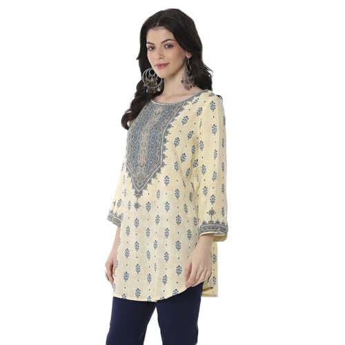 Image of BIBA Women Rayon Straight Printed Kurti
