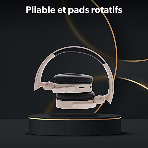T'nb - Cuffie Senza Fili Bluetooth 5.0, Modello Singolo 2, 8 Ore Di Ascolto. Regolabile, Porta Jack, Confortevole, Microfono E Controlli Integrati, Per Lo Sport E Gli Allenamenti – Rosa - 5