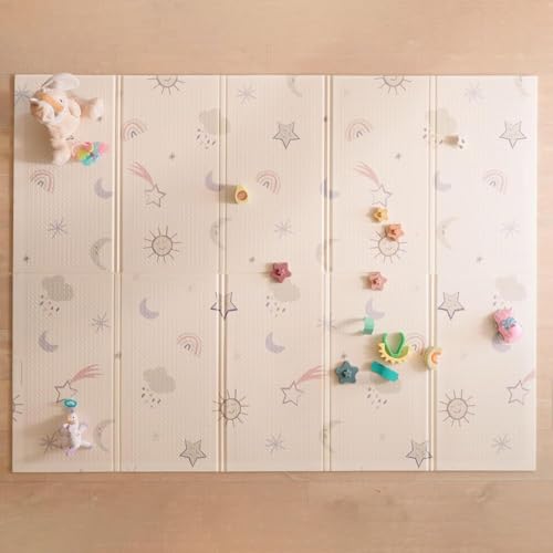 Nuby - Tapis d'Éveil Bébé Réversible - Tapis de Jeux Bébé Sécurisé - Aide à la Motricité - Léger et Pliable - Facile à Plier, Ranger et Transporter - avec Un...