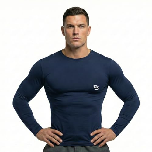 Image of Men's Compression Shirts Long Sleeve, Base-Layer Quick Dry Workout T Shirts Sports,Gym, Running T-Shirt