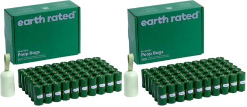Image of Earth Rated Dog Poop Bag Holder, Durable and Guaranteed Leakproof, Lavender Scented, 1 Dispenser and 900 Bags (Pack of 2)