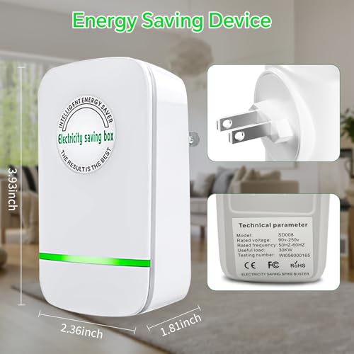 Power Saver Pro, 2025 Stop Watt Energy Saving Device, Intelligent Voltage Stabilization & Power Optimization Energy Saving Device, Household Office Electricity Saving Box US Plug 90V-250V 30KW 6Pack - Image 9