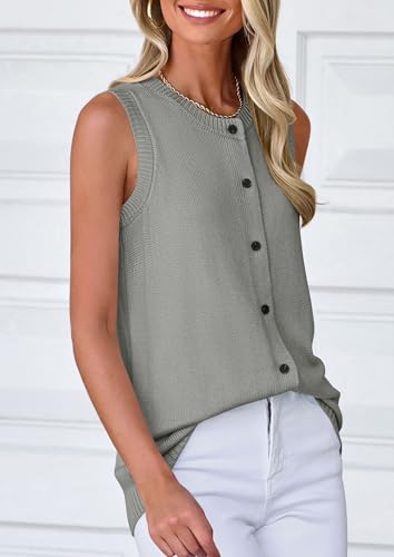PRETTYGARDEN Womens Sweater Vest Cardigans 2025 Fall Lightweight Casual Sleeveless Button Down Knit Tank Tops4