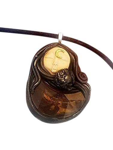 Hecate Pendant. Hekate Figurine Goddess Necklace. Goddess of Magic. Greek Pagan Goddess Jewelry. Hecate Jewelry. Triple Moon Goddess.