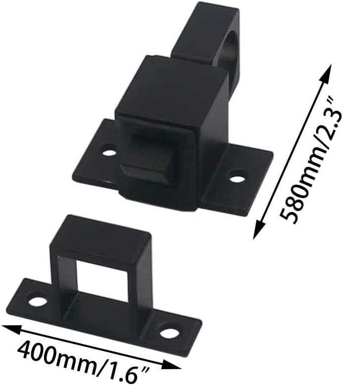 4PCS Self-Closing Latch, with Regulating Gasket, Security Pull Ring Spring Bounce Door Bolt for Window Shed, Gate Toilet, Bedroom and Pet Dog cage (Black), CX204