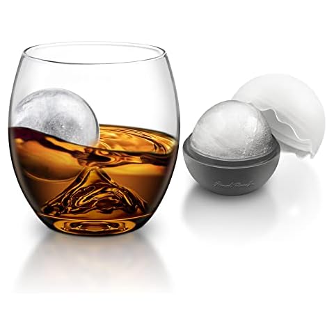 Final Touch On the Rocks Glass & Ice Ball Mould | Novelty Whiskey Tumbler, Scotch Rocks Glass Cover