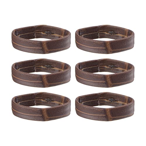 sourcing map 6 trabillas de piel sintética de repuesto para correa de reloj de 20 mm de ancho, color marrón oscuro