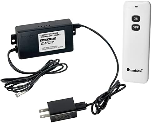 Durablow TR2001 Gas Fireplace On/Off Remote Control Kit for Millivolt Valve or Electronic Ignition Module (Input 100-240VAC)
