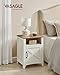 VASAGLE LIRY Collection - Farmhouse Nightstand with Barn Door, Set of 2, Bedside Table with Storage, Side End Table, Night Stand, Open Compartment, for Bedroom, Rustic White and Honey Brown ULET809K41