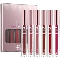 Juego de 6 brillos de labios con acabado mate y efecto espejo,