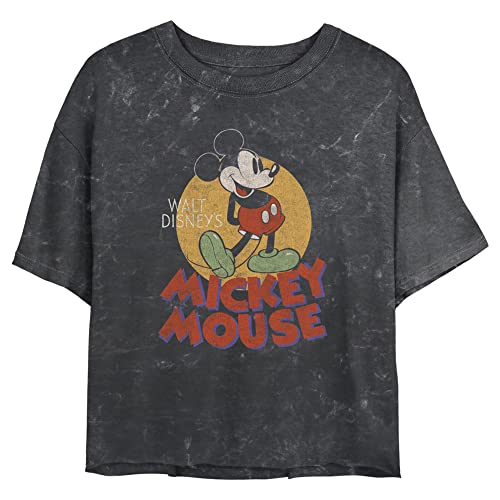 Mickey T-shirt femmes Disney à manches courtes en coton noir