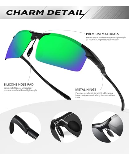 Image of ANYLUV Polarized Sunglasses for Men Carbon Fiber Sunglasses with UV400 Protection for Fishing Driving Gift