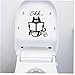Carino Seduta Gatto Shh Libri Adesivi per Wall Toilet Seat Divertente della Decalcomania del Vinile murale per Il Bagno Poster