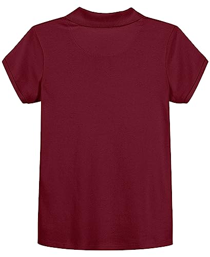 Image of IZOD Girls' School Uniform Short Sleeve Polo Shirt, Button Closure, Comfortable & Soft Interlock Fabric