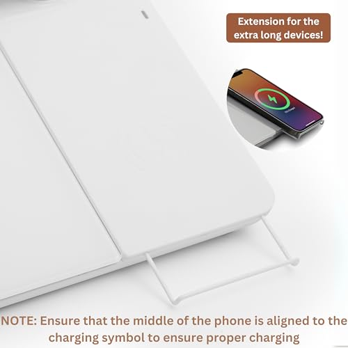 Image of Garood Glass Desktop Whiteboard with Storage Wireless Charger and LED Light Desk Whiteboard Desktop Glassboard Desk White Board Desk Dry Erase Board Phone Holder 15.8X7X2 in