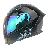 Motorradhelm Integralhelm Scooter Motorrad Helm Damen Herren Mit Doppelvisier Modularer Helm Motocrosshelme Sturzhelm ECEDOT-Zertifizierung Vollvisierhelm Rollerhelm 1,M:57-58CM
