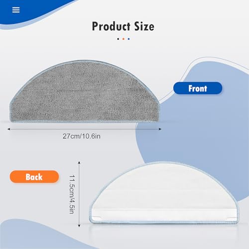 Image of 6 Pack Mop Replacement for iRobot Roomba Combo Essential Robot Vacuum & Mop Y0140 / Y0110 / Q011 / Q012 / Q052 / Roomba 104 / Roomba 105 Combo, Microfiber Washable Mopping Pads