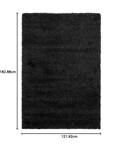 Image of Handwoven Microfibre 3D Rug for Living Room (Black, 4 X 6 Feet, Microfibre)