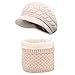 Produktbild CheChury Damen Mütze Schal Kombiset Barett Beanie Strickset Weiche Warme Wintermütze mit Dick Fleecefutter Gestrickt Geschenkset für Frauen