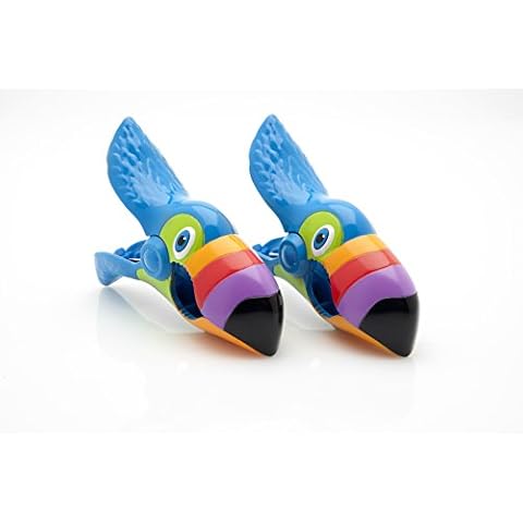 BEACH TOWEL 'Boca' CLIPS/PEGS - TOUCANS Cover