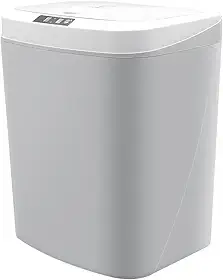 Lixeira Automatica com Sensor, Lixeira Inteligente com Sensor Infravermelho, Lixeira sem Contato para Sala de Estar, Cozinha, Banheiro, Escritório, Quarto, Locais Comerciais, 16L, Cinza com Branco