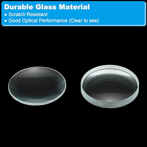 Image of PATIKIL 10cm Focal Length 40mm Double Convex and 10cm Focal Length 40mm Double Concave Lens 1 Set, 2 Pack Glass Optically Polished Round Edges Lens for Physics Experiment Classroom, Clear
