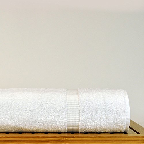 Image of Bare Cotton Luxury Hotel & Spa Towel 100% Genuine Turkish Bath Sheets Dobby Border, White, Set of 2